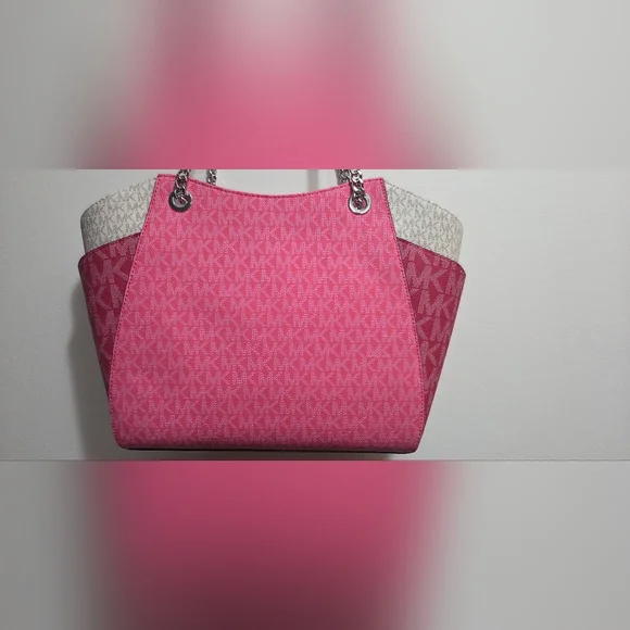 Michael Kors Pink/cream/cranberry Ombre Tote Bag Nwt - Picture 3 of 7